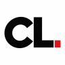 CL logo in black with red square accent on white